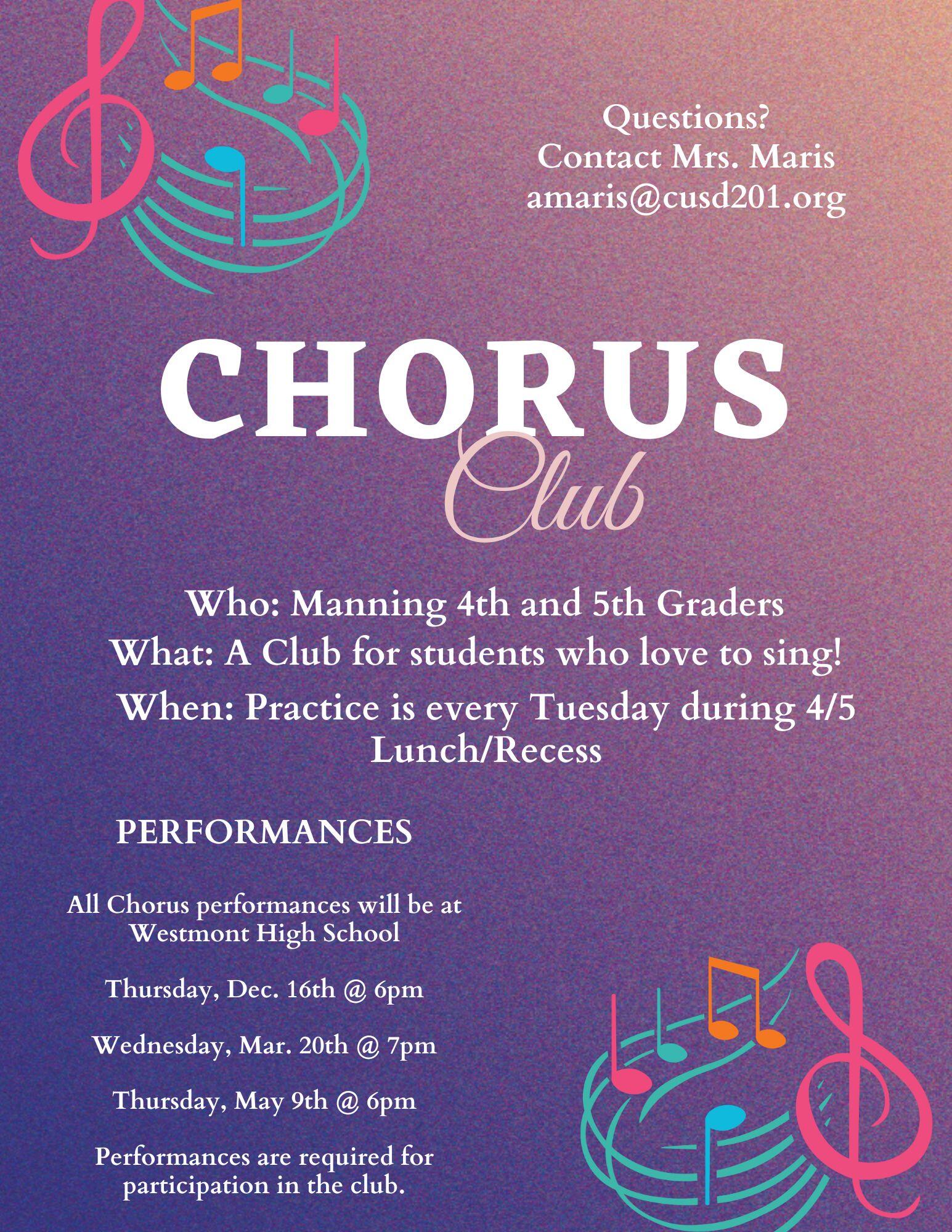 Chorus Club Information