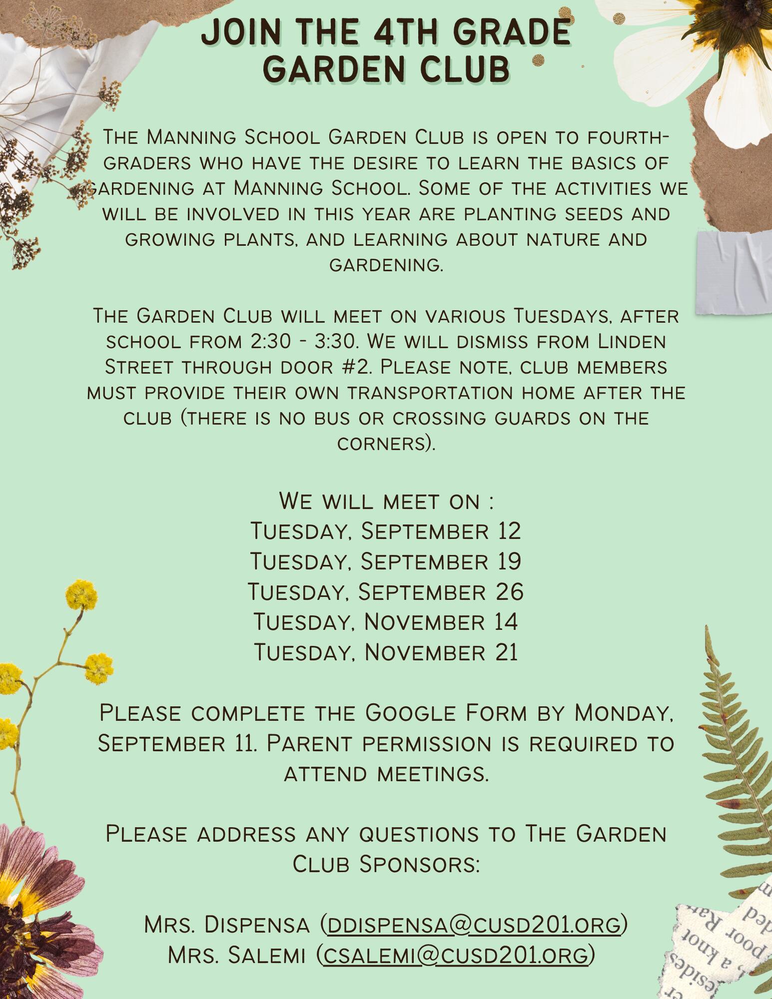 Join the 4th Grade Garden Club