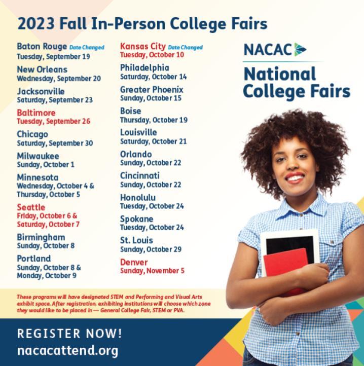 2023 Fall In-Person College Fairs